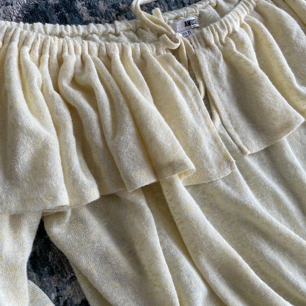Amuse Society pastel yellow off the shoulder crop top - Picture 6 of 7